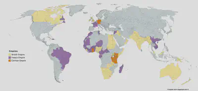 Map of early 20th century empires